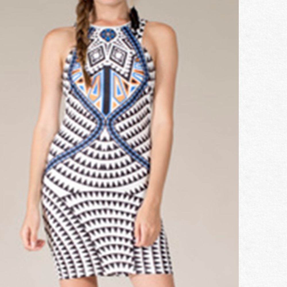 Multi print mini dress